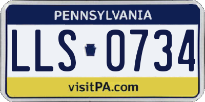 PA license plate LLS0734