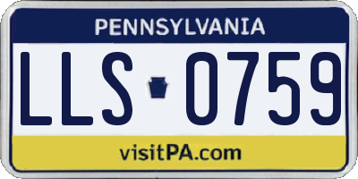 PA license plate LLS0759