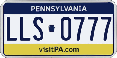 PA license plate LLS0777