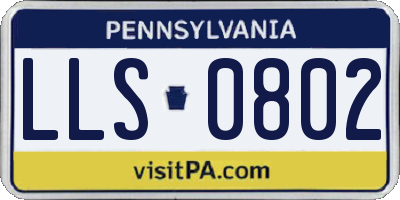PA license plate LLS0802