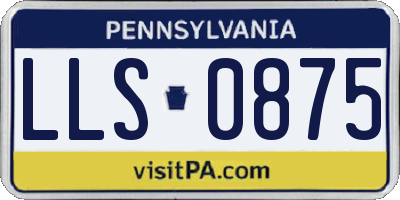 PA license plate LLS0875