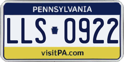 PA license plate LLS0922