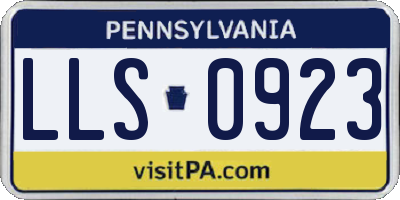 PA license plate LLS0923
