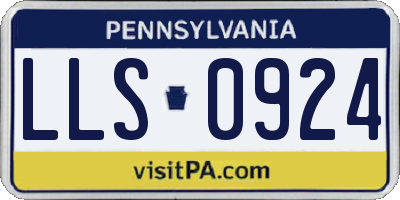 PA license plate LLS0924