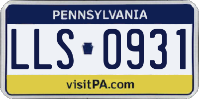PA license plate LLS0931