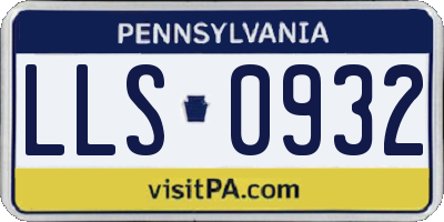 PA license plate LLS0932