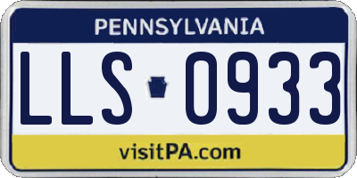 PA license plate LLS0933