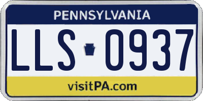 PA license plate LLS0937