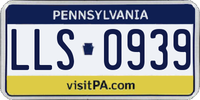 PA license plate LLS0939