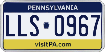 PA license plate LLS0967