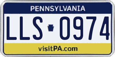 PA license plate LLS0974
