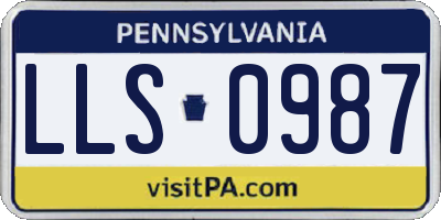 PA license plate LLS0987