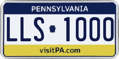 PA license plate LLS1000