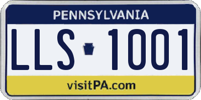 PA license plate LLS1001