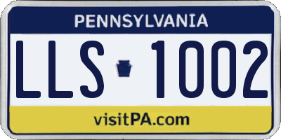 PA license plate LLS1002