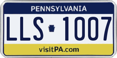 PA license plate LLS1007