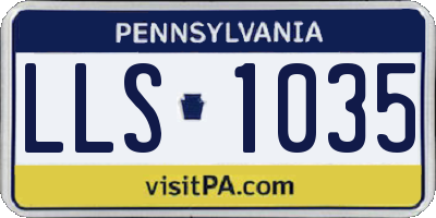 PA license plate LLS1035