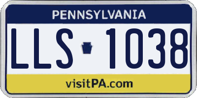 PA license plate LLS1038