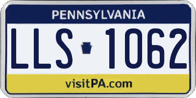 PA license plate LLS1062