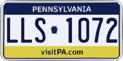 PA license plate LLS1072