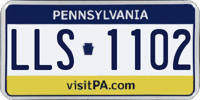 PA license plate LLS1102