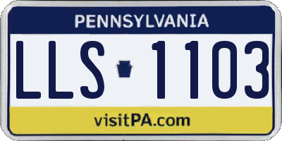 PA license plate LLS1103