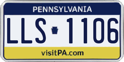 PA license plate LLS1106