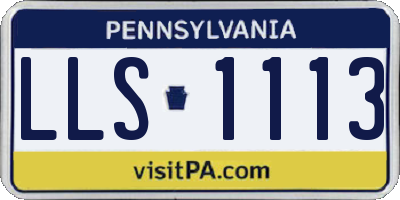 PA license plate LLS1113