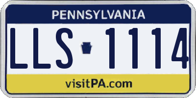 PA license plate LLS1114