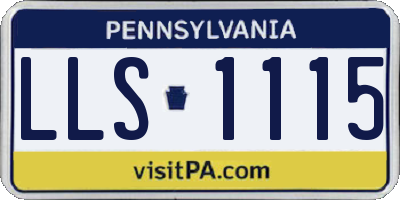 PA license plate LLS1115