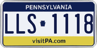 PA license plate LLS1118