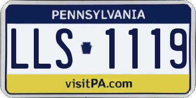 PA license plate LLS1119