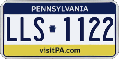 PA license plate LLS1122