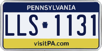 PA license plate LLS1131