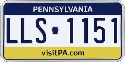 PA license plate LLS1151
