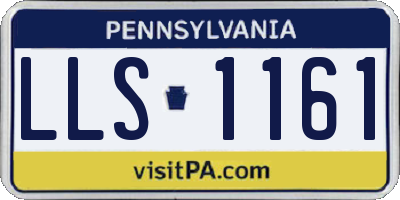 PA license plate LLS1161