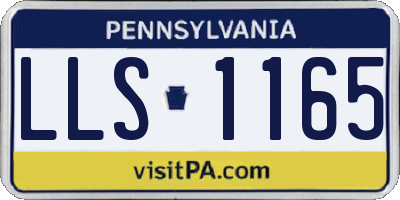 PA license plate LLS1165