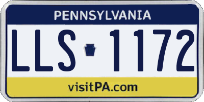 PA license plate LLS1172