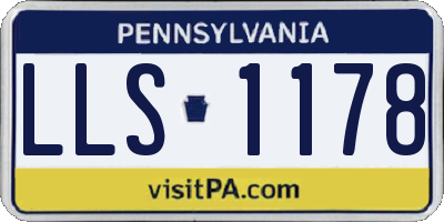 PA license plate LLS1178