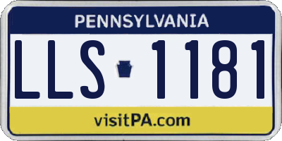 PA license plate LLS1181