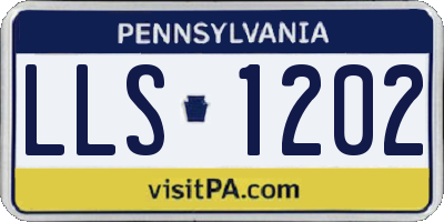 PA license plate LLS1202