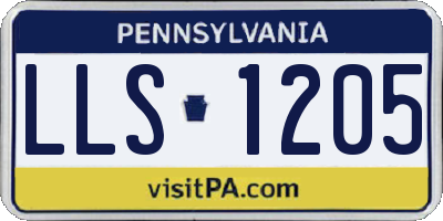 PA license plate LLS1205