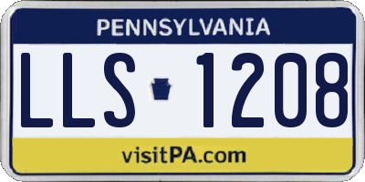 PA license plate LLS1208