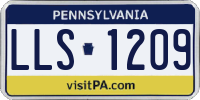 PA license plate LLS1209
