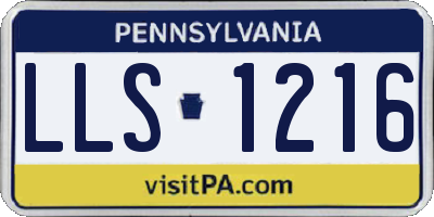 PA license plate LLS1216