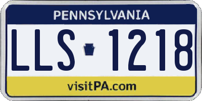 PA license plate LLS1218