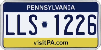 PA license plate LLS1226