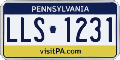 PA license plate LLS1231