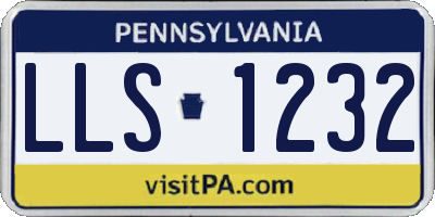 PA license plate LLS1232