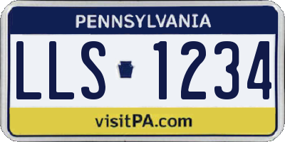 PA license plate LLS1234